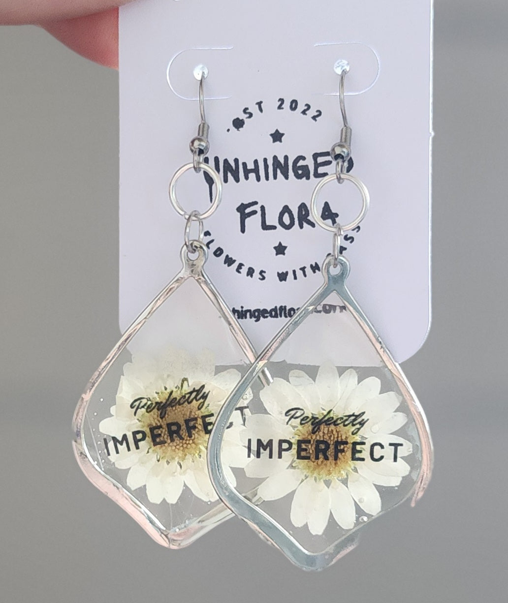Pressed Flower Hoop Earrings - Perfectly Imperfect
