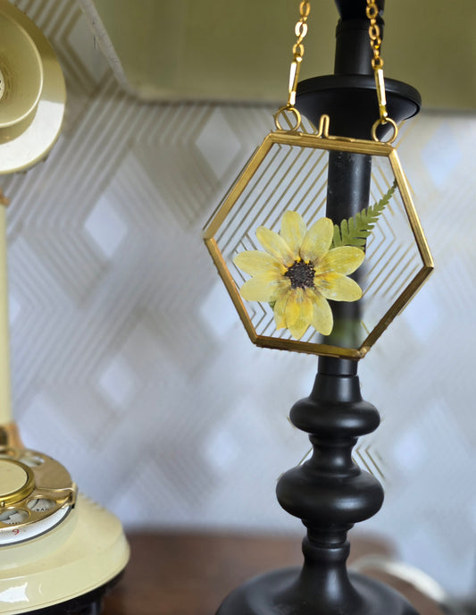 Hanging Suncatcher With Pressed Flowers